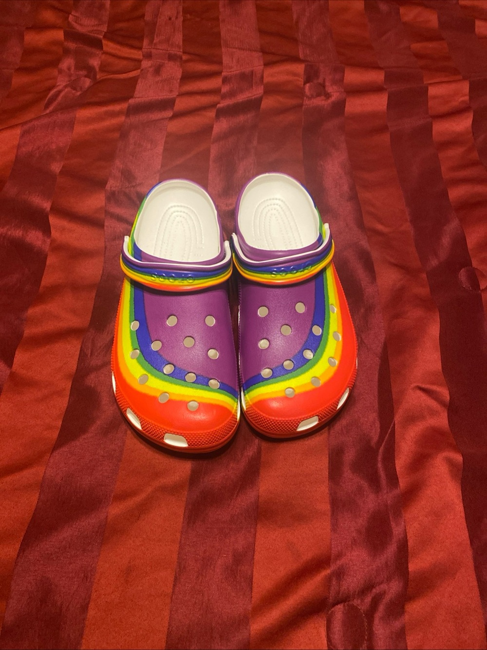 Crocs Rainbow Slip-On Clog - Purple/Multicolor